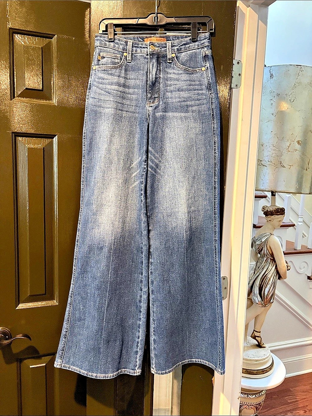 Judy Blue High Waist Wide Leg Jeans in Blue
